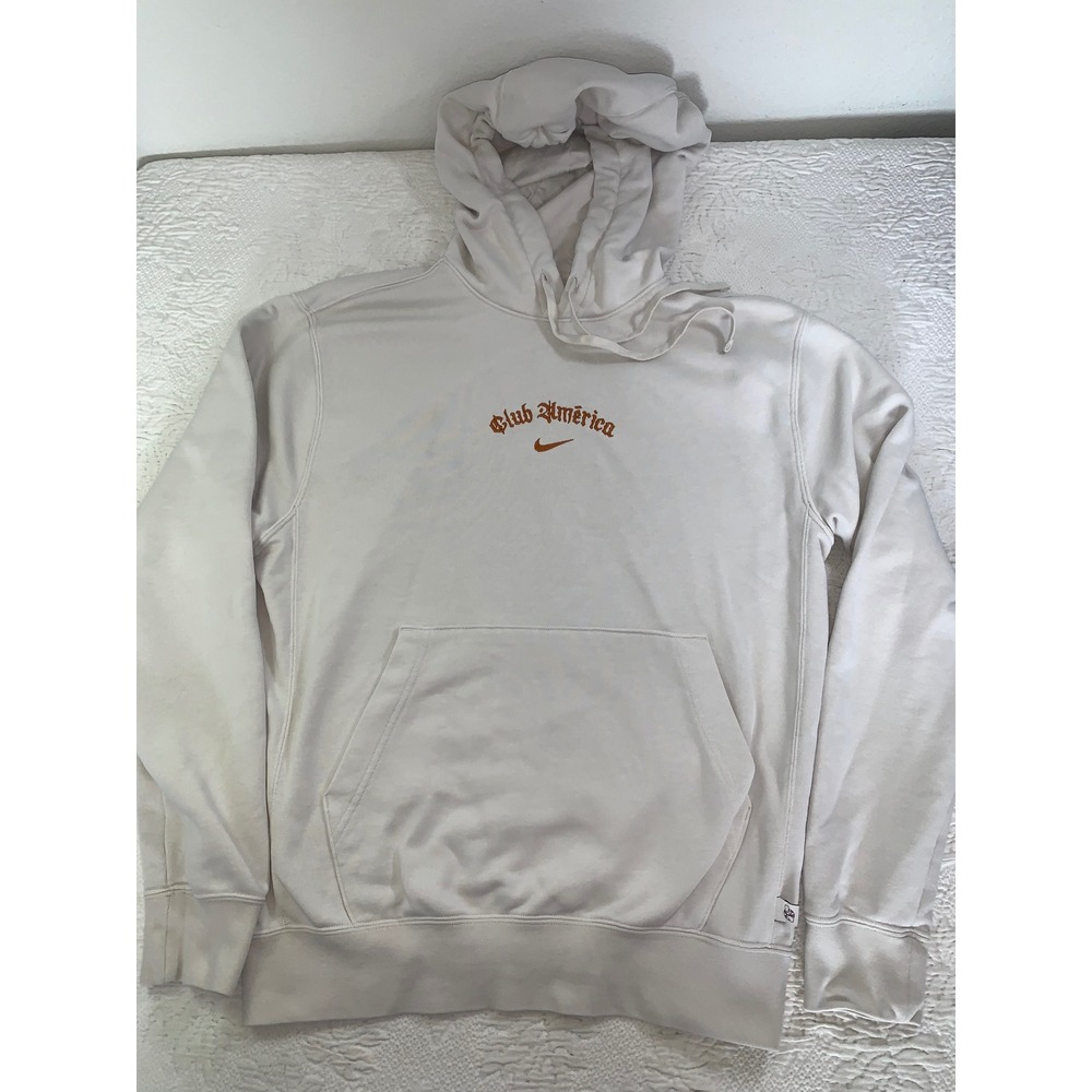 Nike‎ Club America Hoodie Sail Off White Gothic Logo Pullover FQ5283-104 Mens S